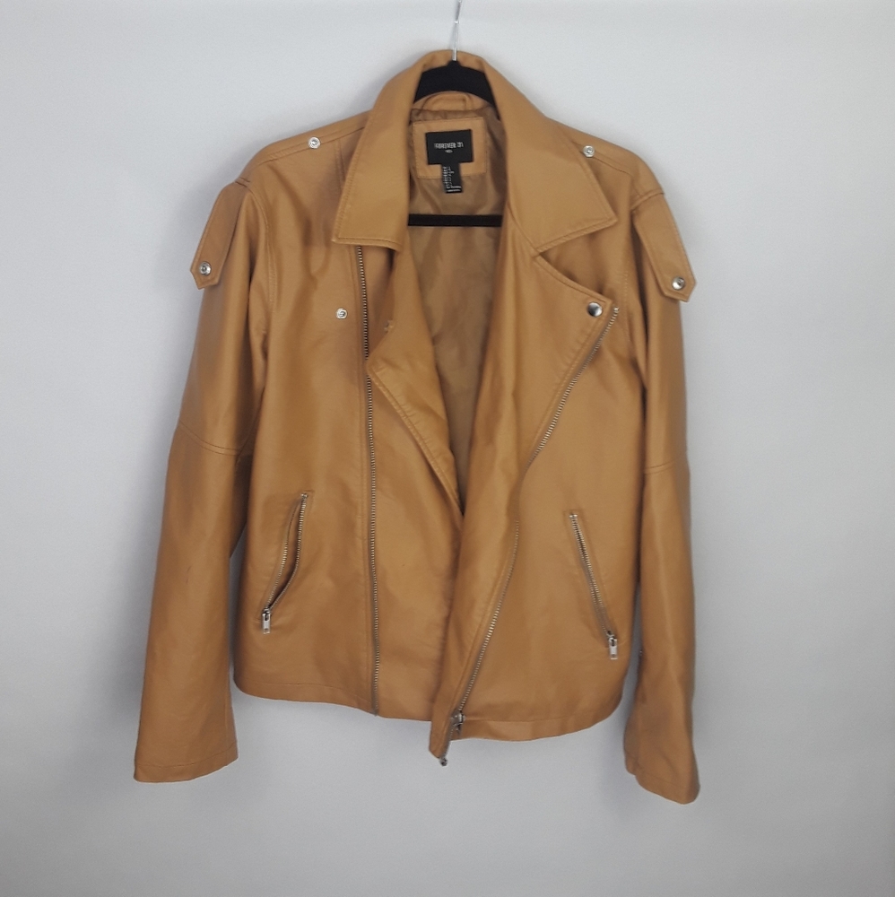 Forever 21 Men Faux Leather Motorcycle Jacket